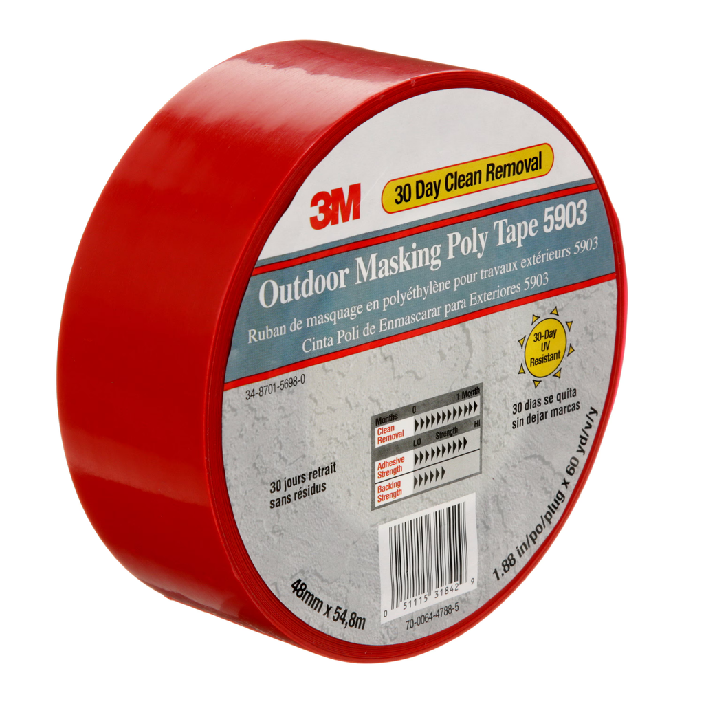 7000049309 3M MASKING POLY TAPE 5903 (RED)