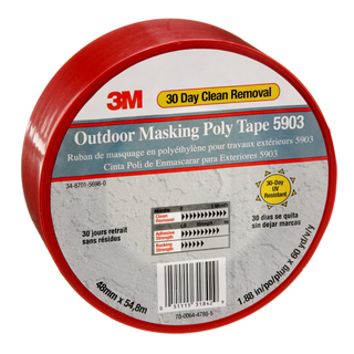 7000049309 3M MASKING POLY TAPE 5903 (RED)