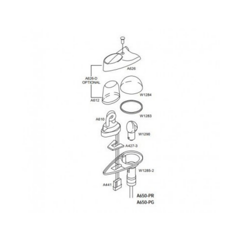 WHELEN W12852 POS LT BASE ASSEMBLY 02-0350003-01